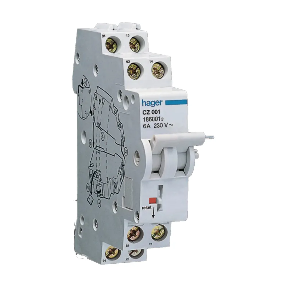Hjälp/signalkontakt Hager för Jordfelsbrytare 6 A 240 V AC