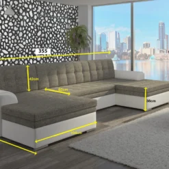 Hörnsoffa Scandinavian Choice Ventolia Bäddsoffa med dubbeldivan U-Formad