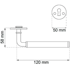 Innerdörrhandtag Habo A383 svart/krom