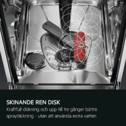 Integrerad Diskmaskin AEG FBB84707PM Rostfri 60 cm med SprayZone och SatelliteClean