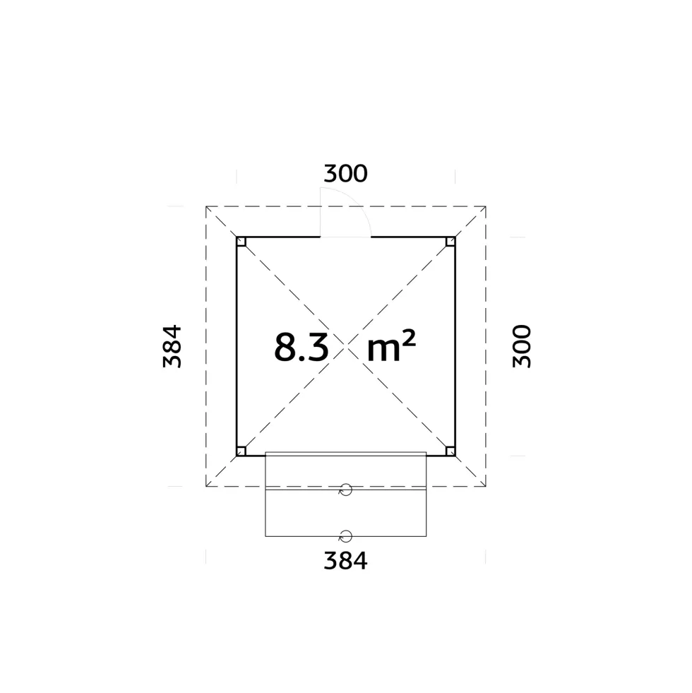 Kiosk Palmako Bianca 8,3 m2 Set 104