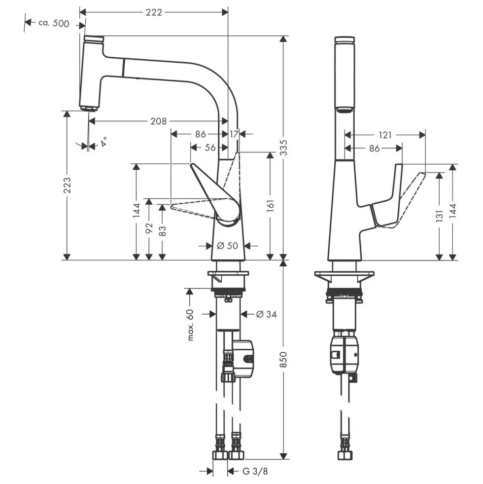Köksblandare Hansgrohe Talis Select S 220 med Utdragbar Pip