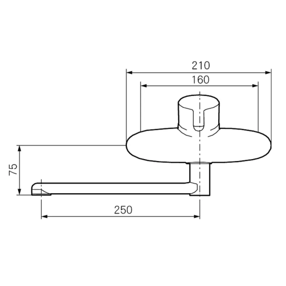 Köksblandare Mora MMIX W5 Vägghängd med Underliggande Pip160 cc, Pip 250 mm