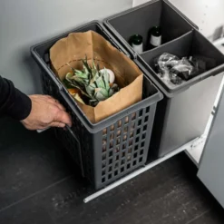 Källsorteringskärhållare Beslag Design Select Basic Eco Mörkgrå