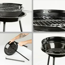 Kolgrill Landmann Picnic BBQ Portabel Grill, Justerbar Höjd & Vindskydd