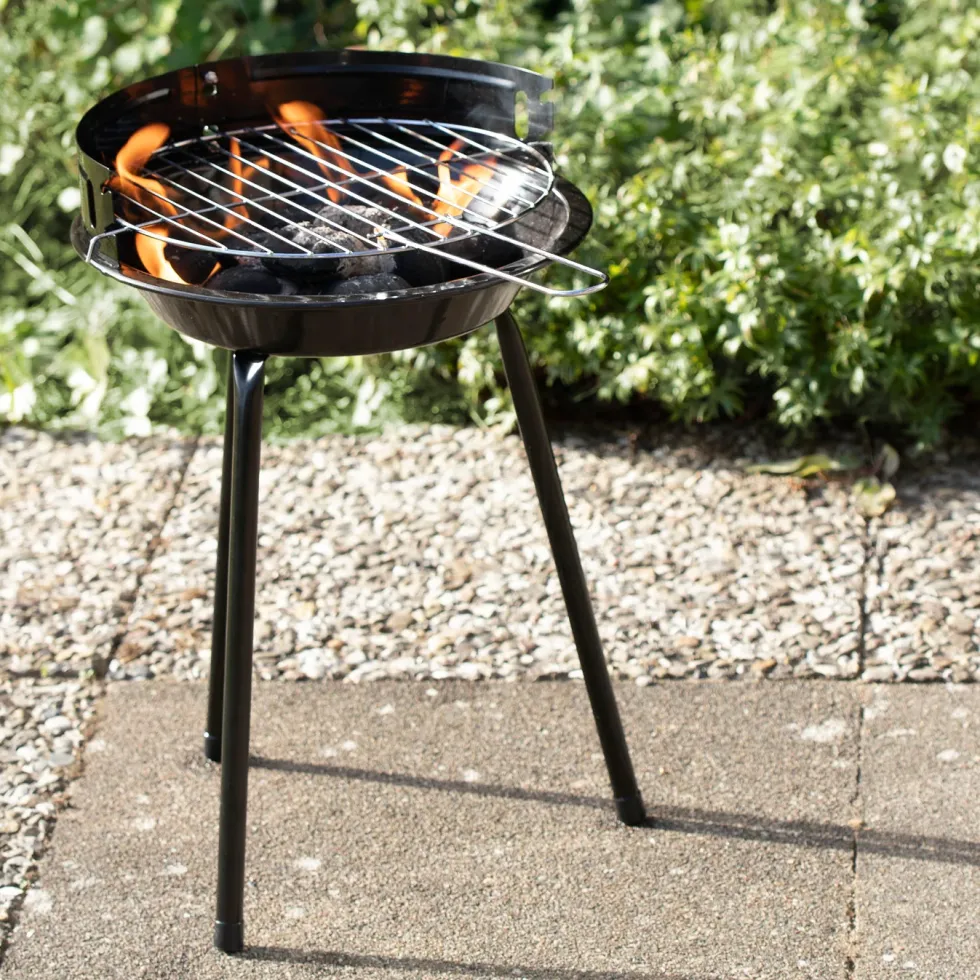Kolgrill Landmann Picnic BBQ Portabel Grill, Justerbar Höjd & Vindskydd