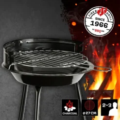 Kolgrill Landmann Picnic BBQ Portabel Grill, Justerbar Höjd & Vindskydd