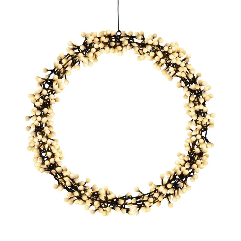 Krans Gnosjö Konstsmide Svart Metall 50 cm LED Varmvit