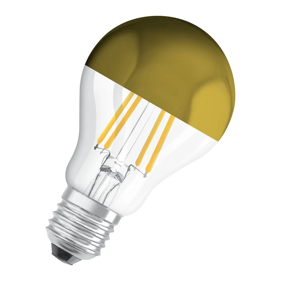LED-Lampa Osram Normal (37) E27 Guld 827 Toppförsp Cl A