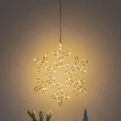 Ljusslang Gnosjö Konstsmide Snöflinga Metall Guld