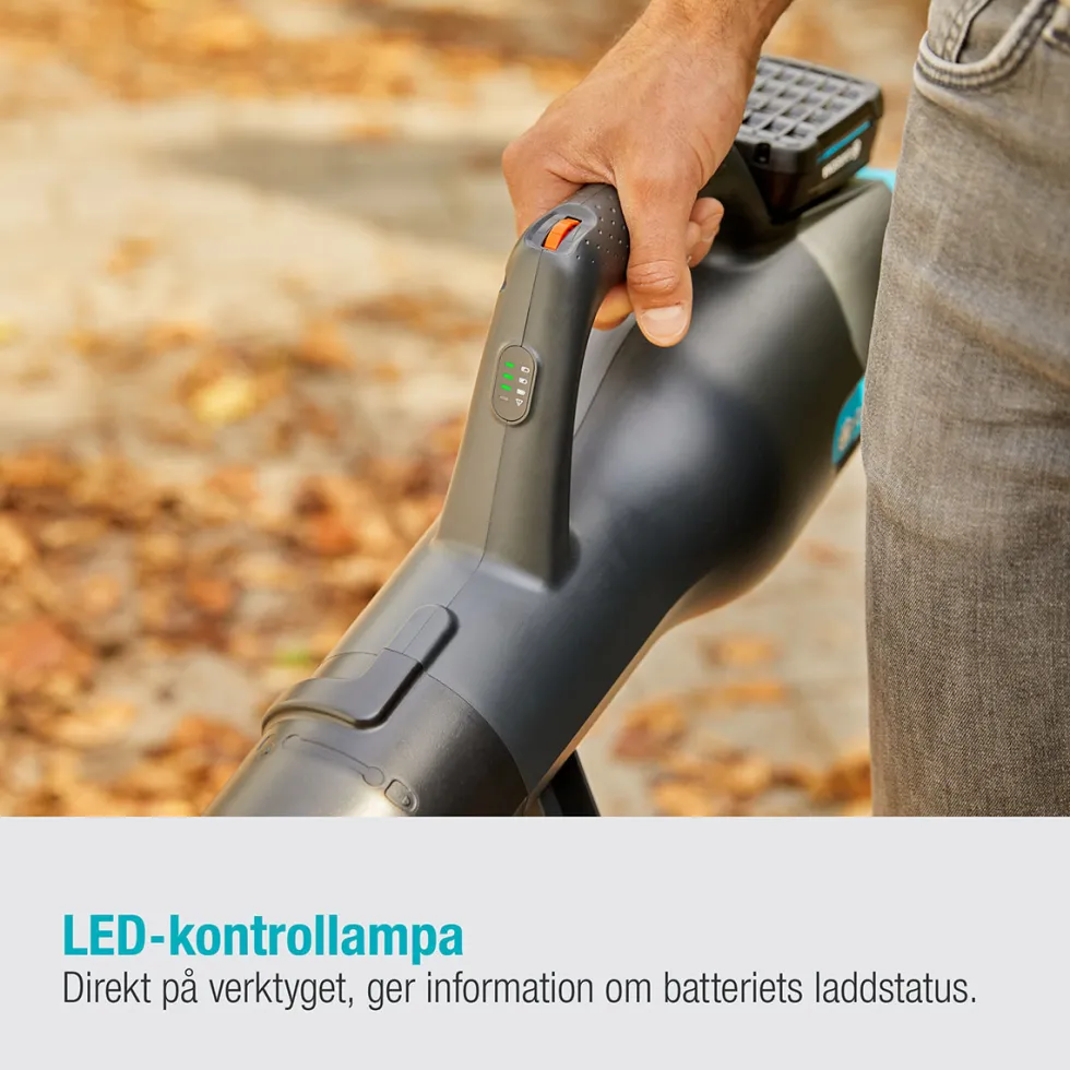 Lövblåsare Gardena PowerJet 18V P4A Komplett (2,5Ah batteri + standardladdare)