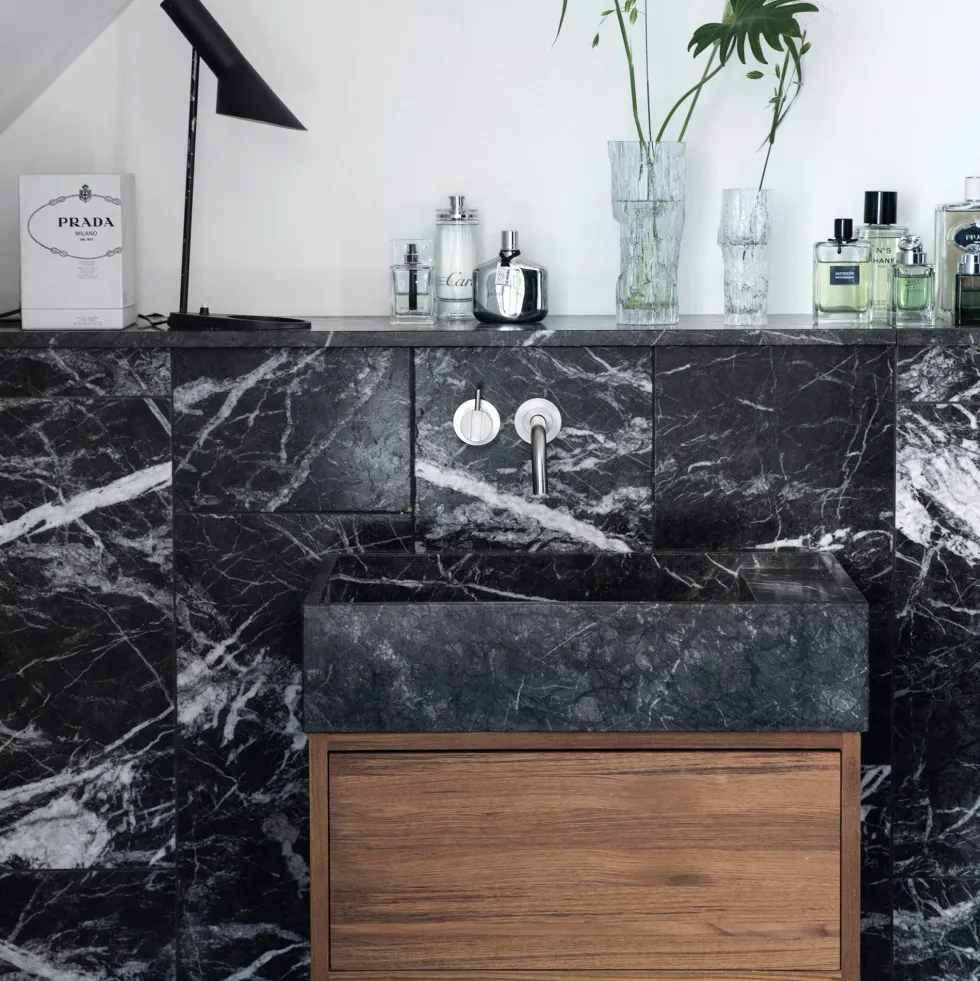 Marmor Arredo Nero Marquina Svart Polerad 15x15 cm