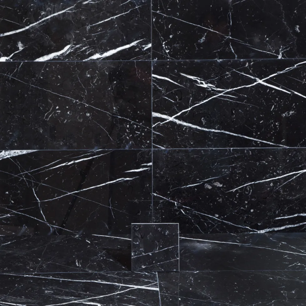 Marmor Arredo Nero Marquina Svart Polerad 15x15 cm