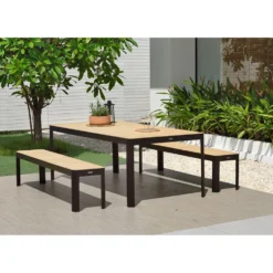 Matgrupp LifestyleGarden Portals 160 cm med 2 Bänkar