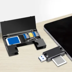 Minneskortsläsare LogiLink USB-C + USB-A MicroSD - och SD-kort inkl. Förvaring