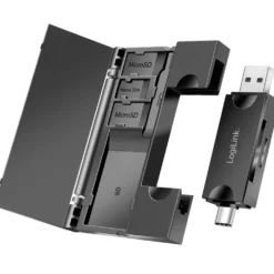 Minneskortsläsare LogiLink USB-C + USB-A MicroSD - och SD-kort inkl. Förvaring