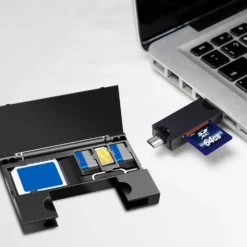 Minneskortsläsare LogiLink USB-C + USB-A MicroSD - och SD-kort inkl. Förvaring