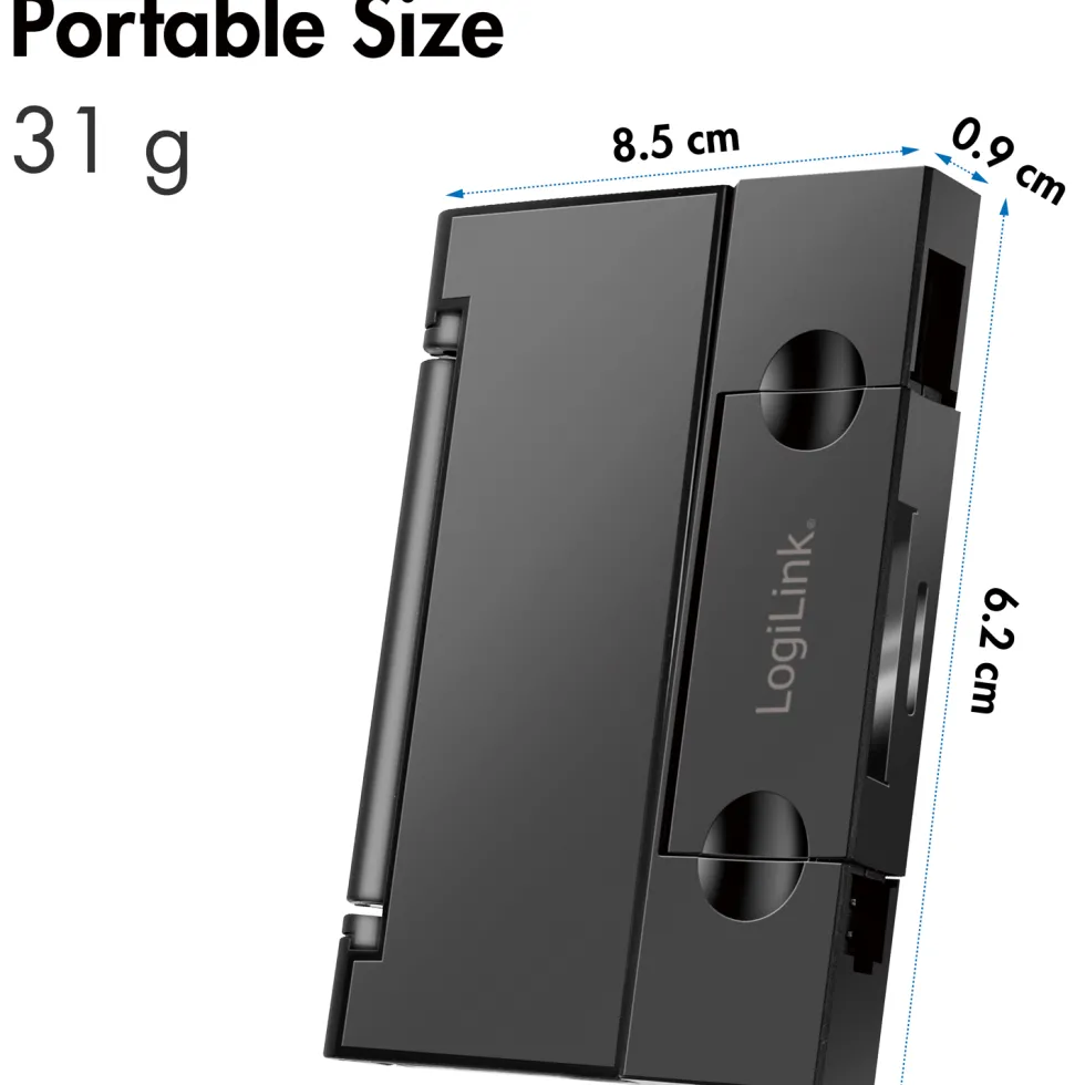 Minneskortsläsare LogiLink USB-C + USB-A MicroSD - och SD-kort inkl. Förvaring