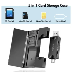 Minneskortsläsare LogiLink USB-C + USB-A MicroSD - och SD-kort inkl. Förvaring