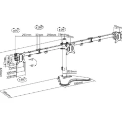 Monitorställ/Fot LogiLink Trippel 17-27 tum 2x658 mm