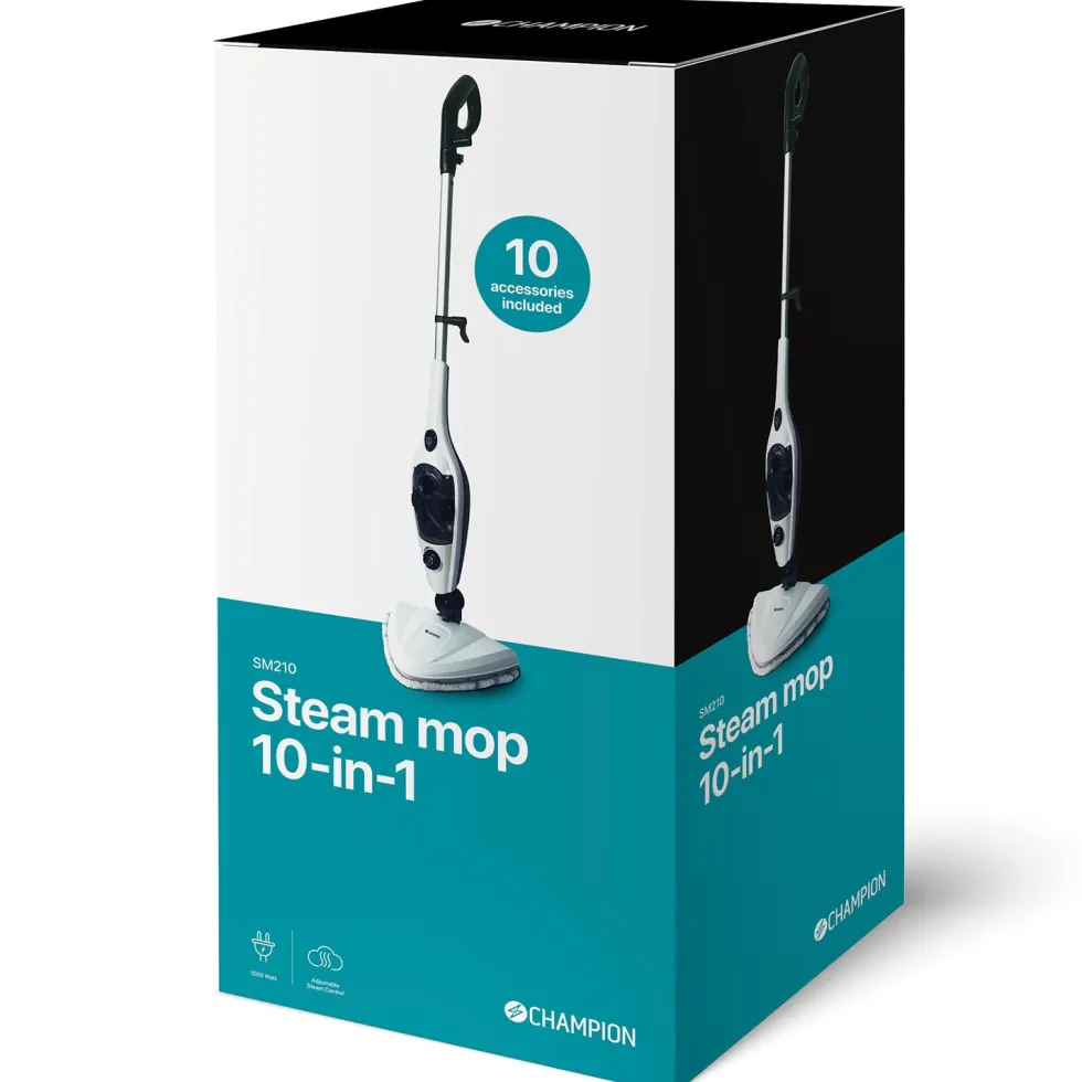 Ångmopp Champion 10-in-1 1500W SM210 Vit/Svart