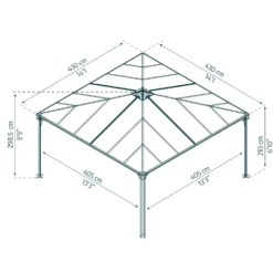 Paviljong Canopia by Palram Milano med Stabil Aluminiumprofil och Polykarbonattak