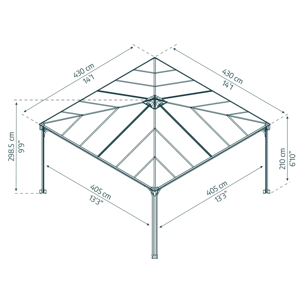 Paviljong Canopia by Palram Milano med Stabil Aluminiumprofil och Polykarbonattak