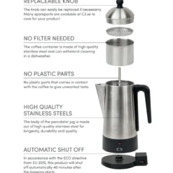 Perkolator Champion C3 Design Svart Stål 6kp