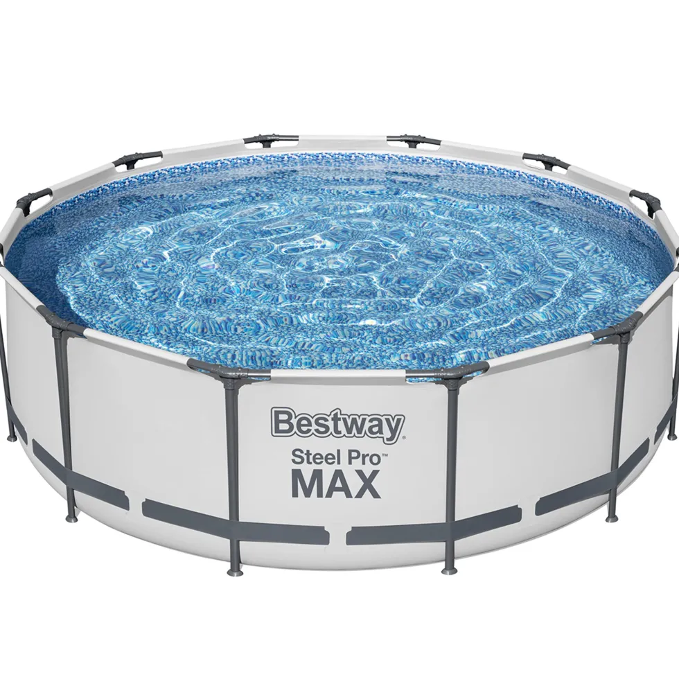 Poolpaket Bestway Steel Pro Max Ø3,66m 100cm Stålramspool Ovanmark med Filterpump