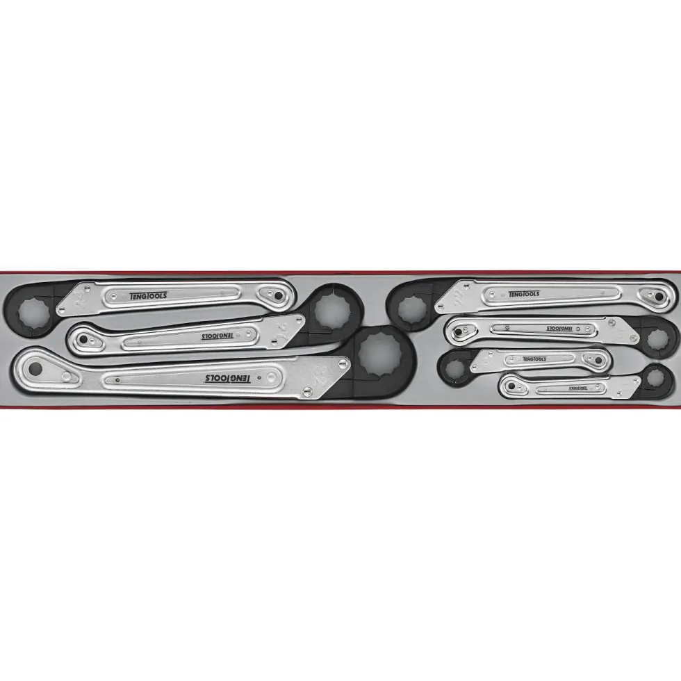 Öppningsbara ringspärrnycklar 7 delar Teng Tools TTXQRS07
