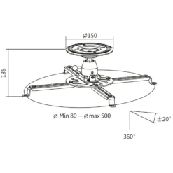 Projektorfäste LogiLink Universal 135 mm