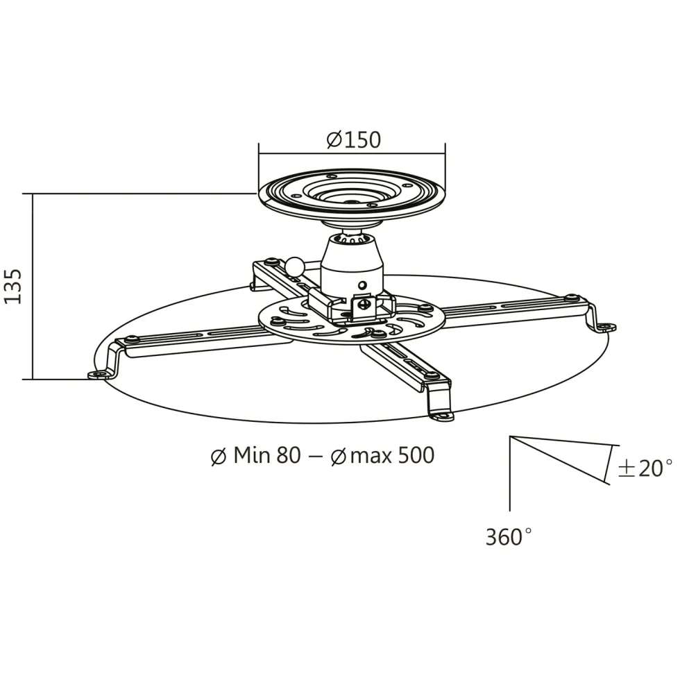 Projektorfäste LogiLink Universal 135 mm