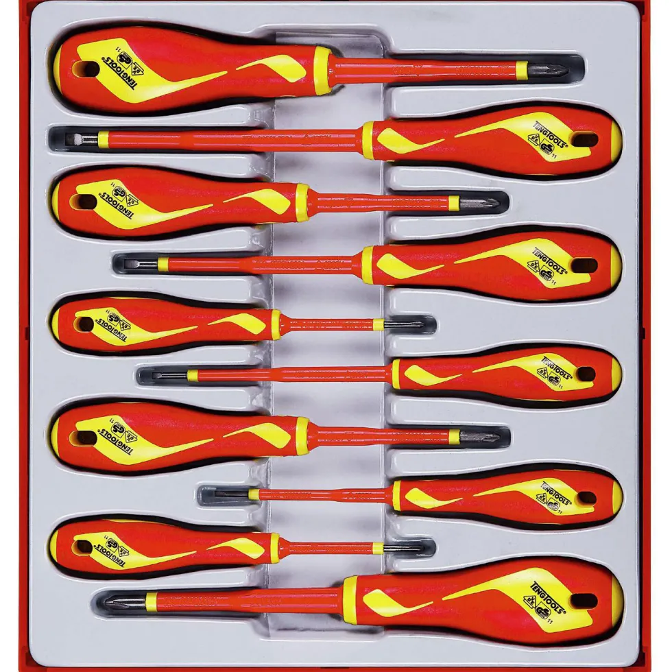 Skruvmejselsats 10 delar för 1000 volt Teng Tools TTDV910N