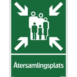 Skylt Systemtext Återsamlingsplats 297x420 mm Aluminium