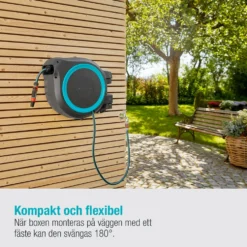 Slangbox Gardena RollUp M/L 25 m Turkos