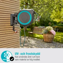 Slangbox Gardena RollUp M/L 25 m Turkos