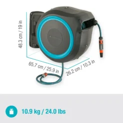 Slangbox Gardena RollUp M/L 25 m Turkos