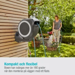 Slangbox Gardena RollUp S 15 m Vit