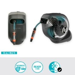 Slangbox Gardena RollUp S 15 m Vit