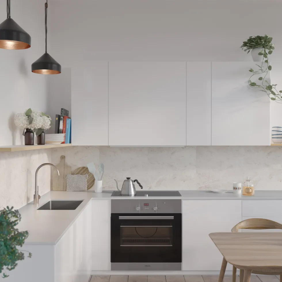 Stänkskyddsskiva Fibo White Marble 2273-K00 S