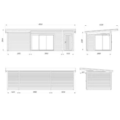 Stuga Palmako Andrea 24,2 m² Slide Plus (inv. 15,2+7,9 m²)