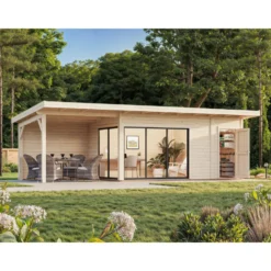 Stuga Palmako Andrea 24,2 m² Slide Plus (inv. 15,2+7,9 m²)