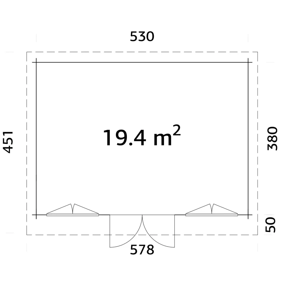 Stuga Palmako Lisandra 20,1 m² (inv. 19,4 m² )