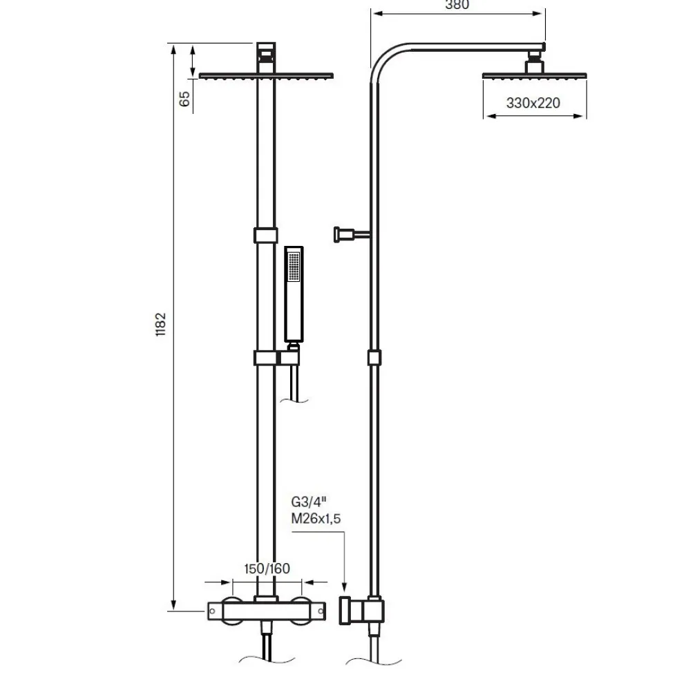 Takduschset Tapwell Level LES8300 Edition 2 160 CC