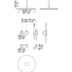 Takduschset Vola 2471-061A för Inbyggnad