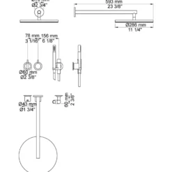 Takduschset Vola 2471-061 för Inbyggnad