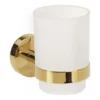 Tandborstglas Duschbyggarna Gold med Hållare