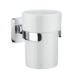 Tandborstglas Smedbo Ice OK343P Krom/Vitt Porslin