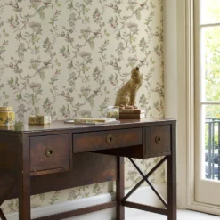 Tapet Laura Ashley Elderwood Naturel EasyUp, Mönstrad Flerfärgad
