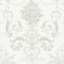 Tapet Laura Ashley Josette Dove Gra & Vit